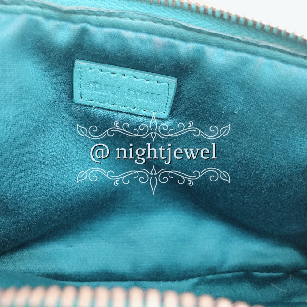 🔥SOLD🔥🎉HOST PICK GORGEOUS TURQUOISE Teal Miu Miu by Prada Matelasse Giada bag - Picture 7 of 11